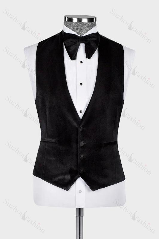 Gold Sequin Three Piece Peaked Lapel Prom Suit