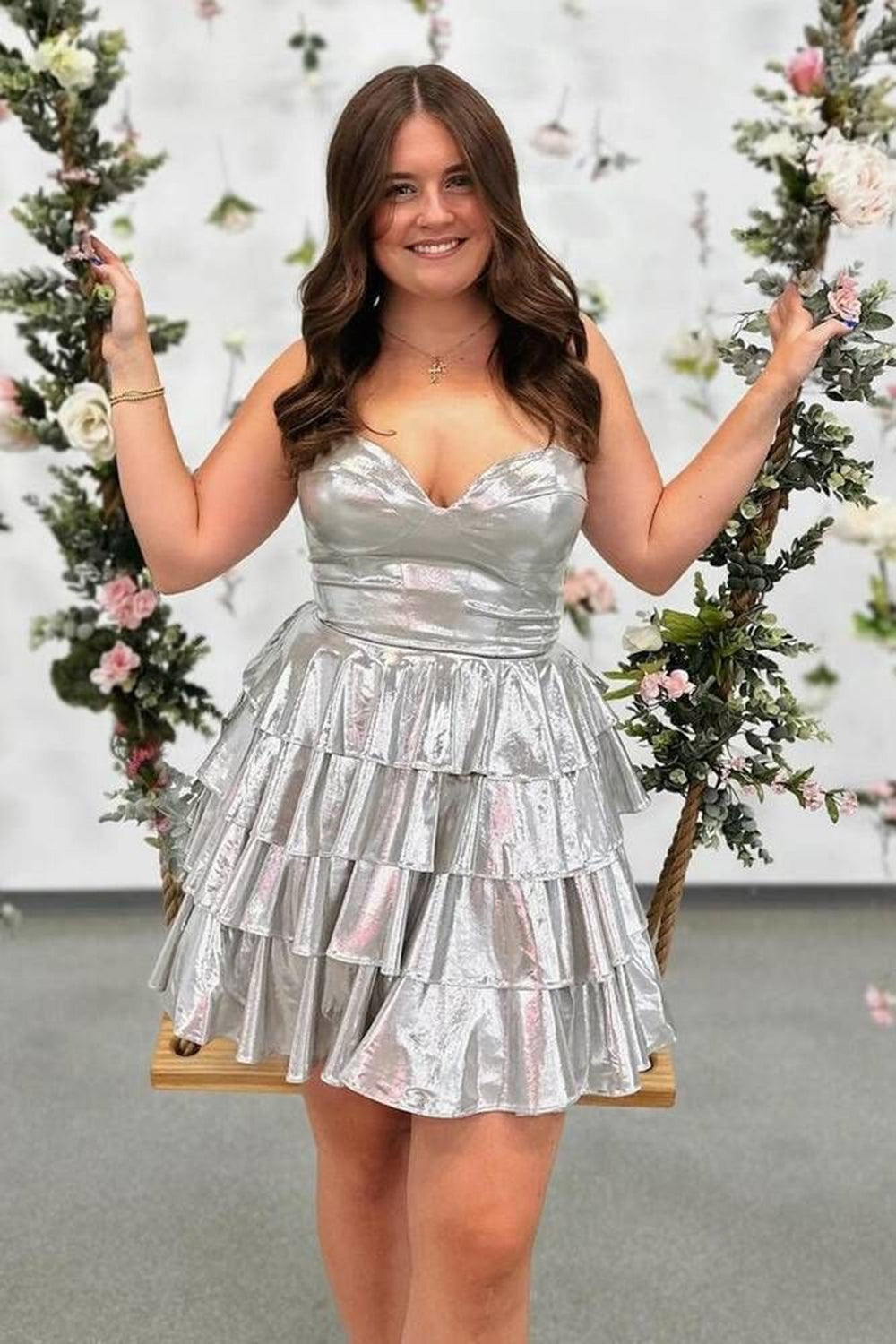 Golden Homecoming Dresses A Line Corset Short Cocktail Dresses With Ruffles