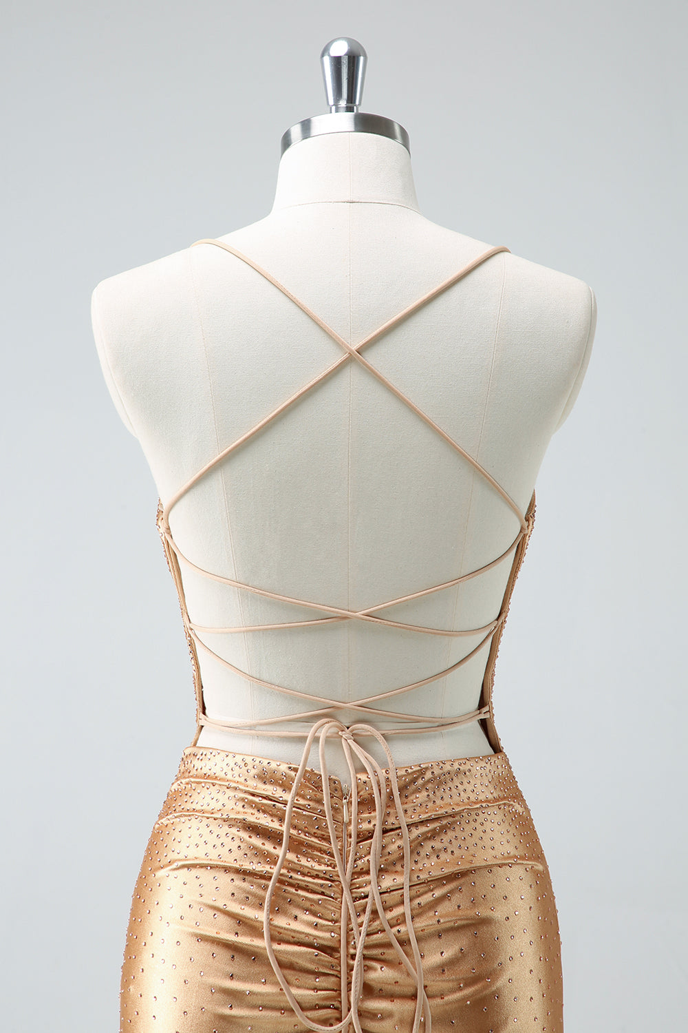 Golden Homecoming Dress Beaded Tight Short Prom Dress Suzhoufashion