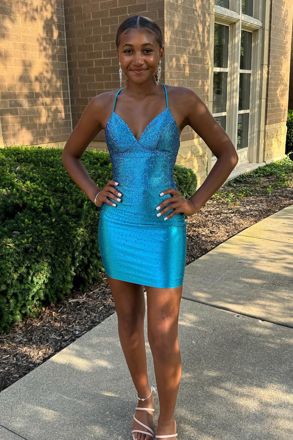 Golden Homecoming Dresses Beaded Tight Short Cocktail Dresses
