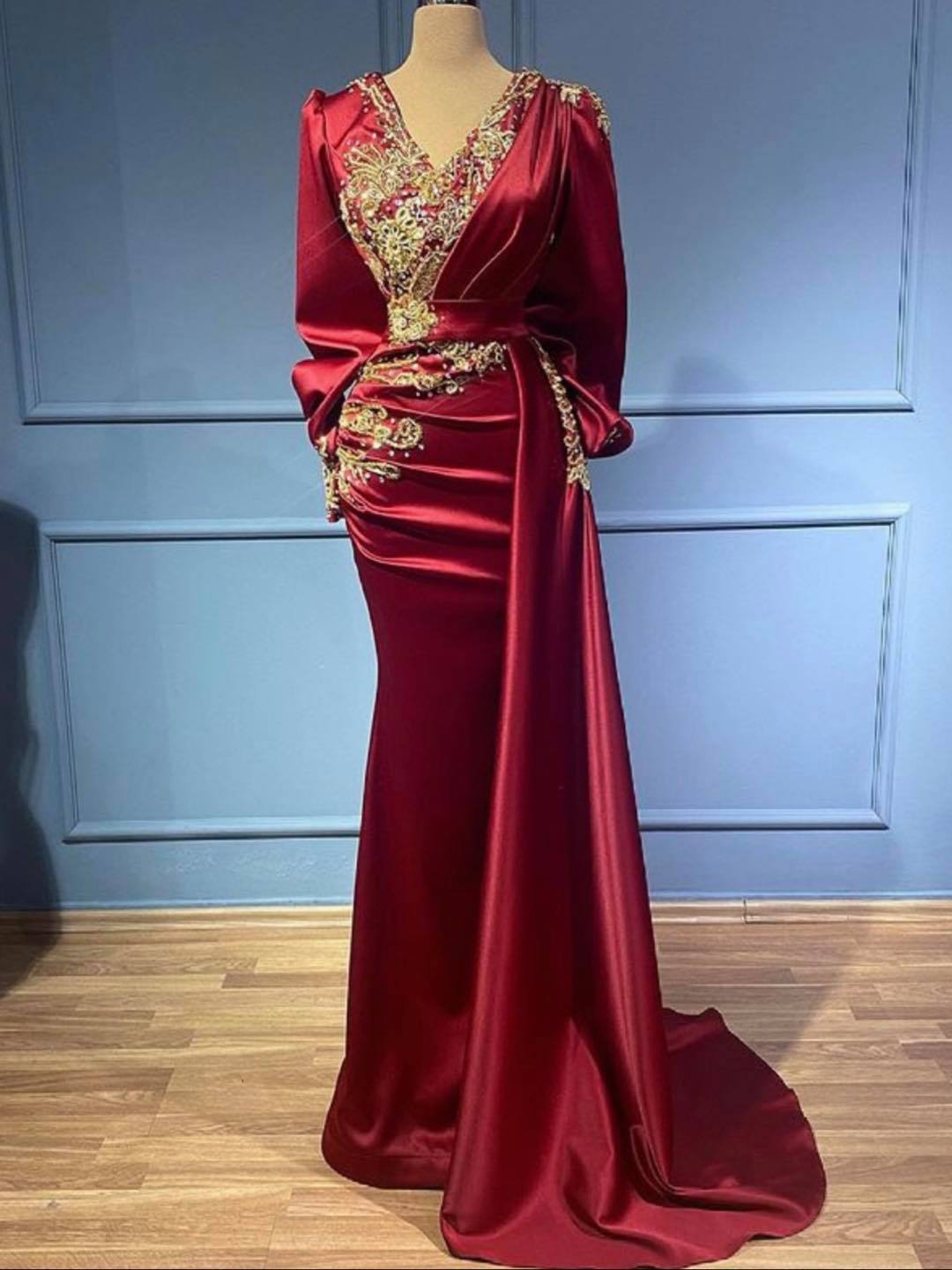 Gorgeous Burgundy Long Sleeves Prom Dress Mermaid With Beadings | Suzhoufashion Gorgeous Burgundy Long Sleeves Prom Dress Mermaid With Beadings | Suzhoufashion
