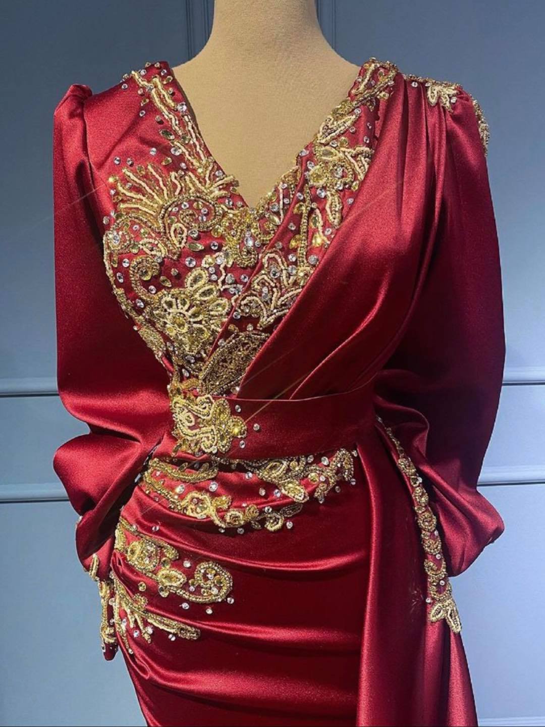 Gorgeous Burgundy Long Sleeves Prom Dress Mermaid With Beadings | Suzhoufashion Gorgeous Burgundy Long Sleeves Prom Dress Mermaid With Beadings | Suzhoufashion