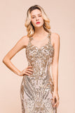 Gorgeous Champagne Sequins Mermaid Prom Dress | Long Evening Gowns