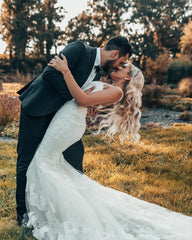 Gorgeous Jewel Tulle Sleeveless Appliques Mermaid Wedding Dresses Long