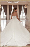 Gorgeous Long Long V-Neck Sleeveless Princess Bridal Dress With Lace