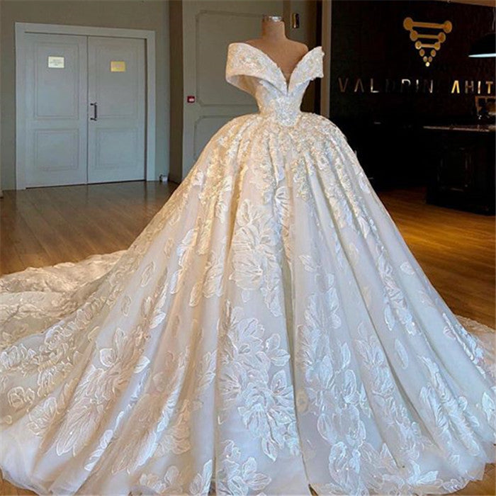 Gorgeous Off Shoulder Lace Wedding Dresses | Bridal Ball Gown Online