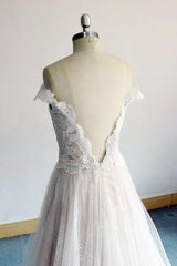 Gorgeous Off-the-shoulder Sweetheart Appliques Wedding Dress | A-line Lace Ruffles Bridal Gowns
