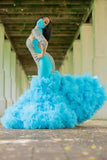 Gorgeous Royal Blue Beading Prom Dress Mermaid