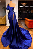Gorgeous Royal Blue Mermaid Prom Dress Long Split Strapless