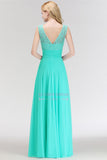 Gorgeous Sleeveless Long Bridesmaid Dress | Floor-Length Lace Chiffon Party Dresses