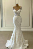 Gorgeous Sweetheart Mermaid Bridal Gown Sleeveless White Wedding Dress with Detachable Train