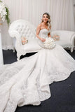 Gorgeous Sweetheart Mermaid Wedding Dress Long With Lace Appliques