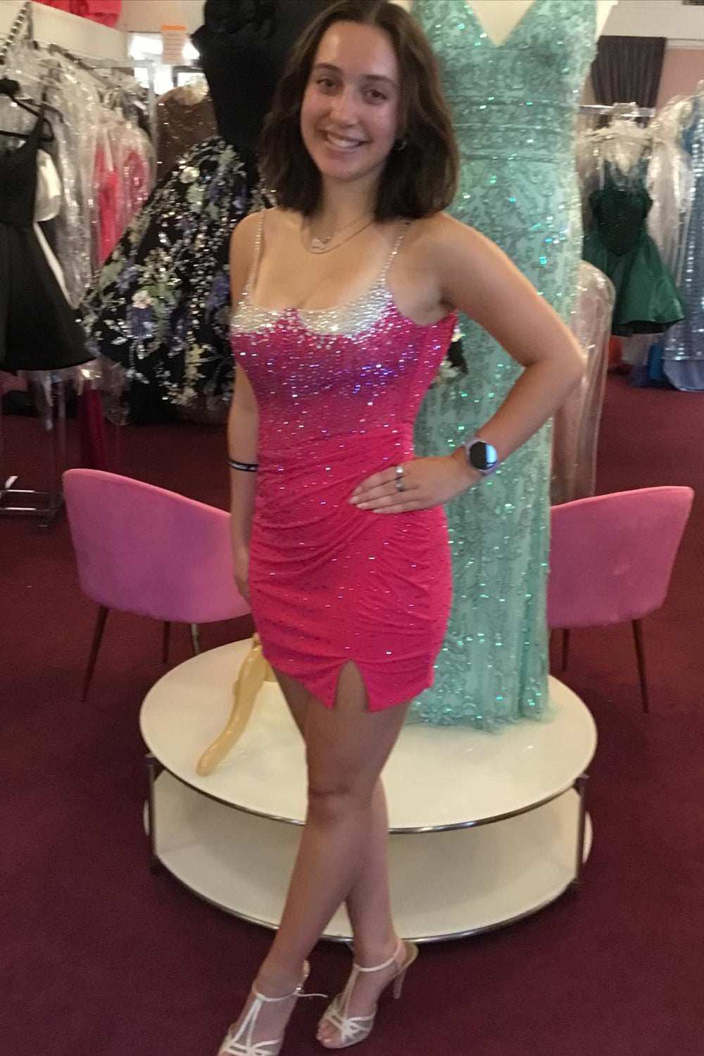 Green Homecoming Dresses Corset Tight Short Cocktail Dresses With Beadings