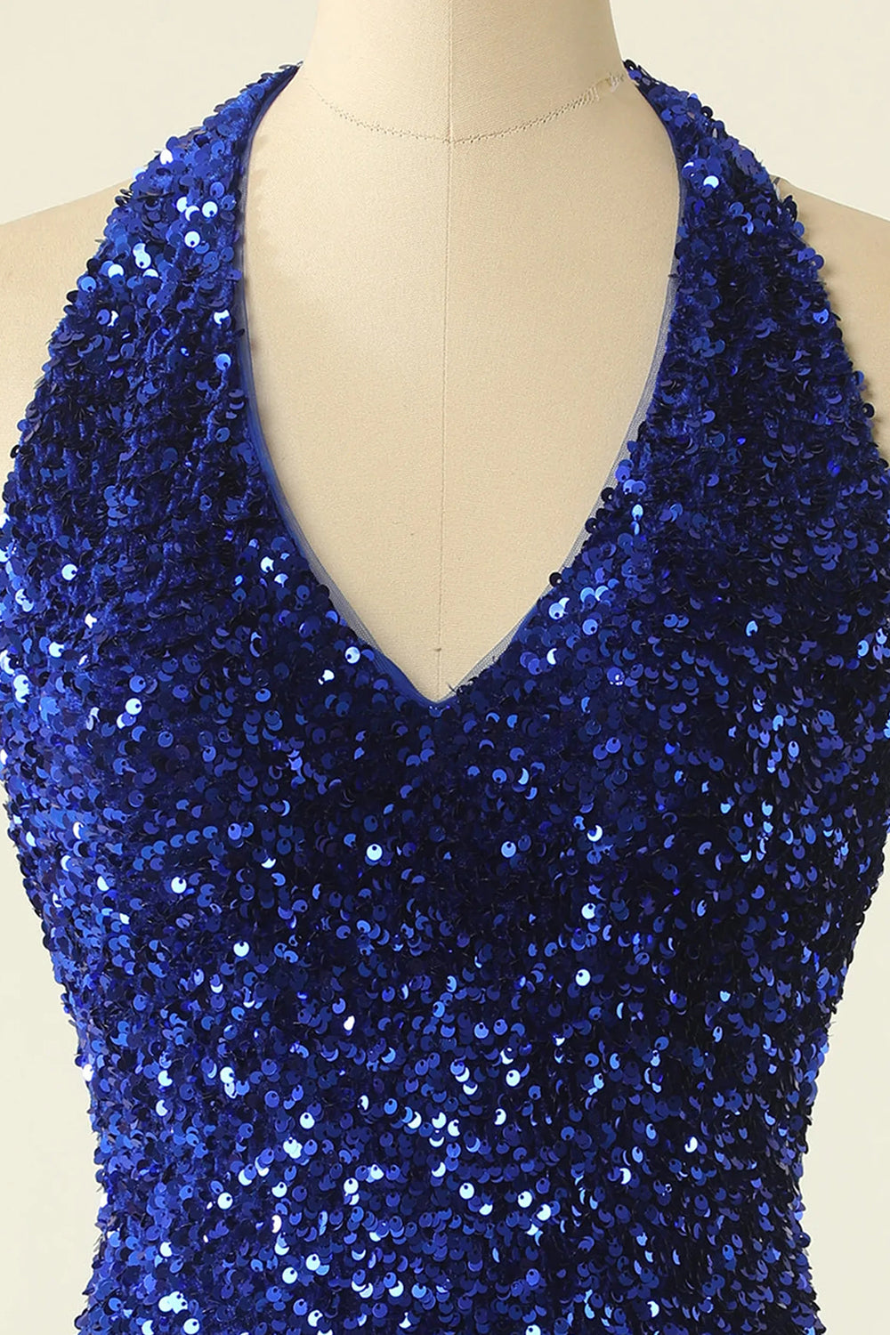 Green Homecoming Dresses Halter Sequin Backless Tight Short Cocktail Dresses