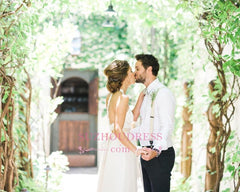 Halter A-line Lace Bride Dress Summer Appliques With Sash Tulle Prom Wedding Dresses