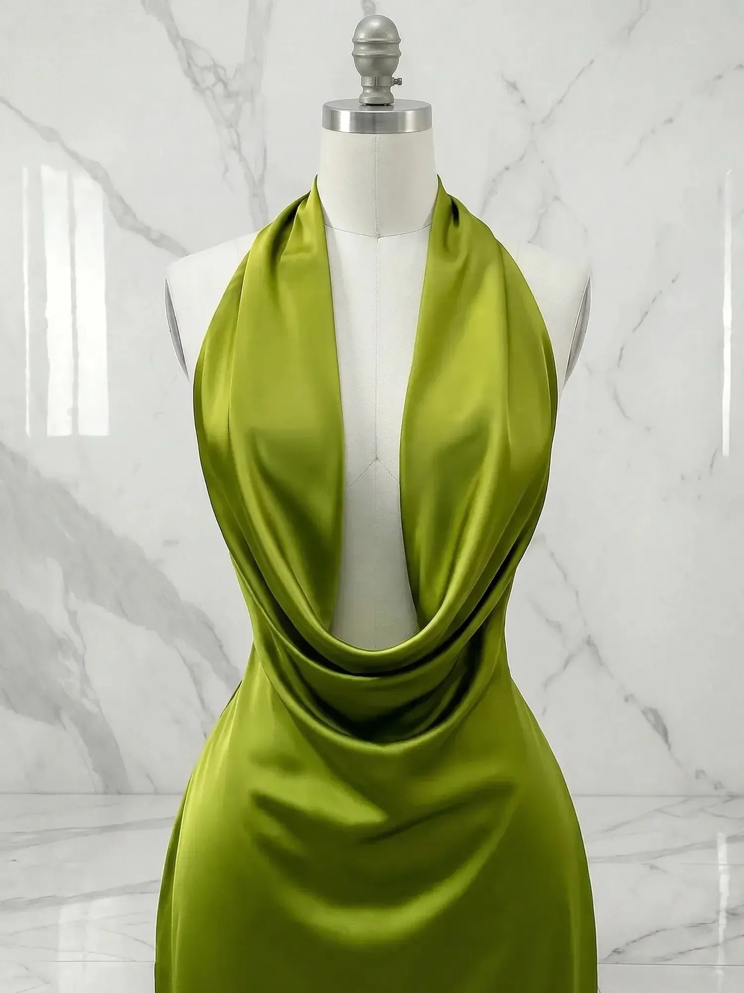 Halter Cowl Neck Satin Homecoming Dresses Mini Cocktail Dress