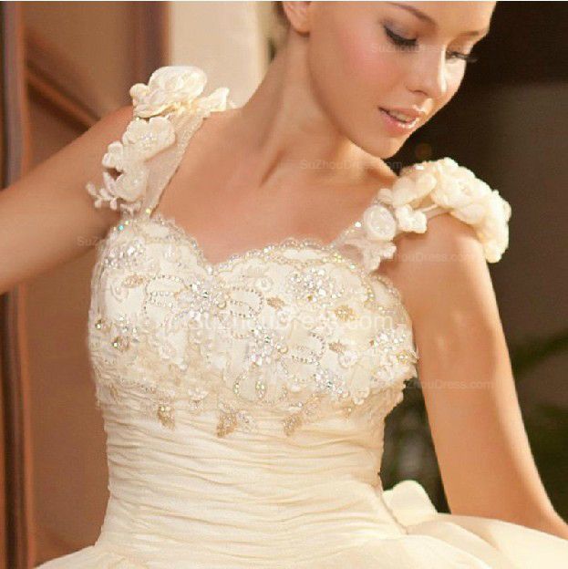 Hi-lo Wedding Dresses Straps Sleeveless Organza Buff Sweep Train Appliques Sequins Sheath Gorgeous Bridal Gowns