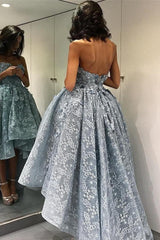 High-Low Strapless Chic Ball-Gown Sleeveless Modern Evening Dress