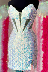 Homecoming Dresses Corset Spaghetti Straps Lace-Up Back Tight Short Cocktail Dresses