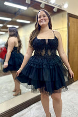 Hot Pink Homecoming Dresses A Line Spaghetti Straps Corset Short Cocktail Dresses