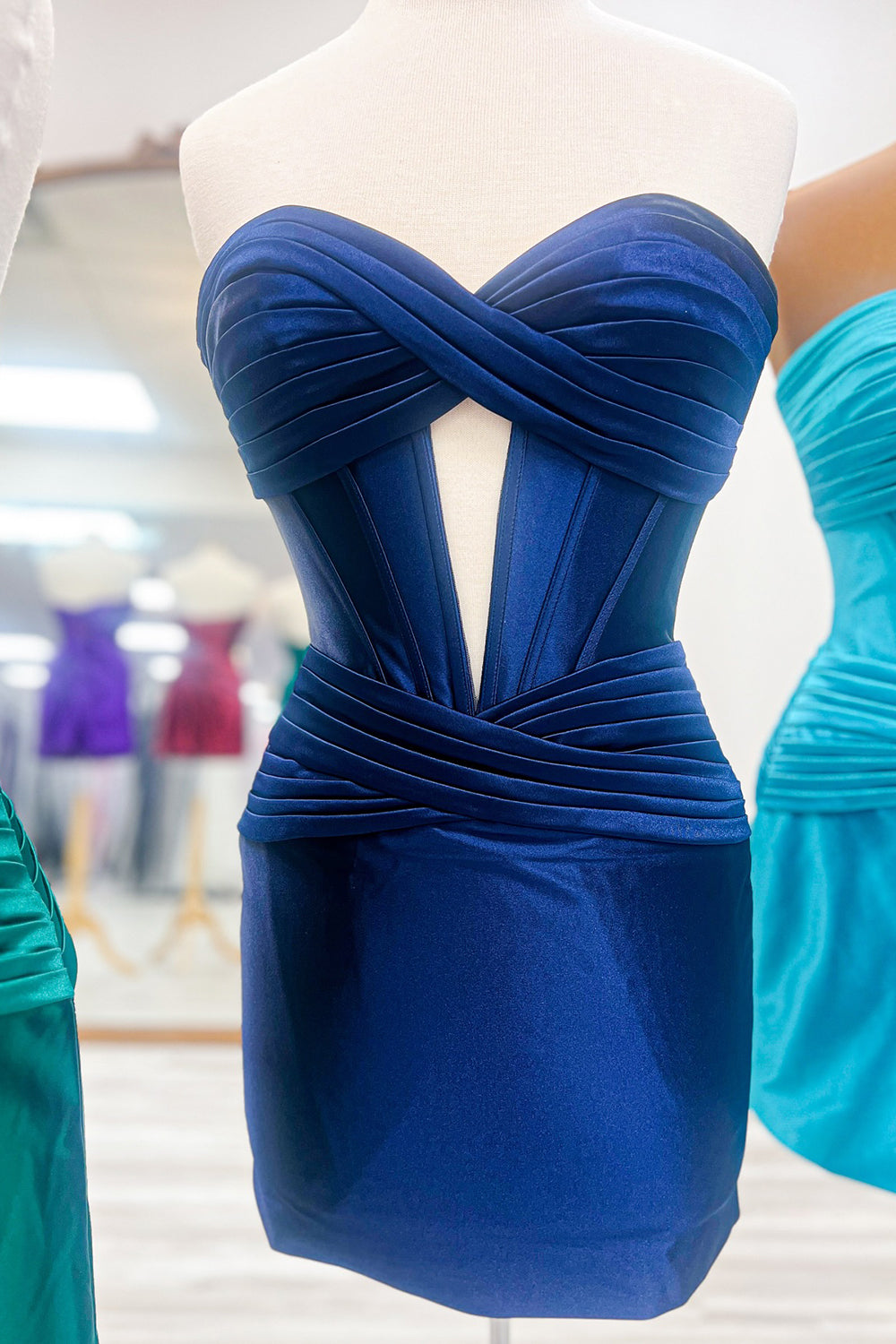 Hot Pink Homecoming Dresses Corset Sweetheart Tight Short Cocktail Dresses