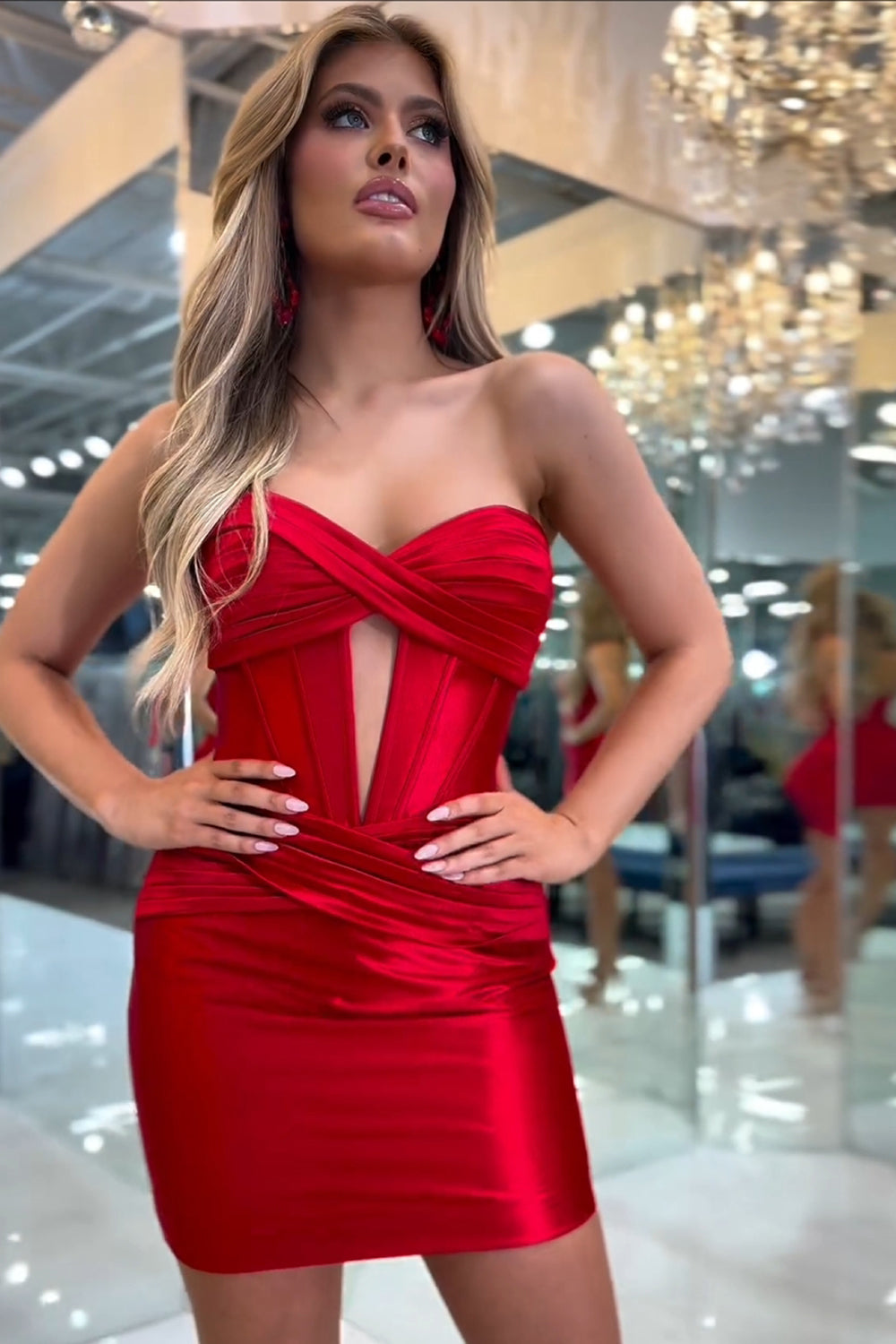 Hot Pink Homecoming Dresses Corset Sweetheart Tight Short Cocktail Dresses