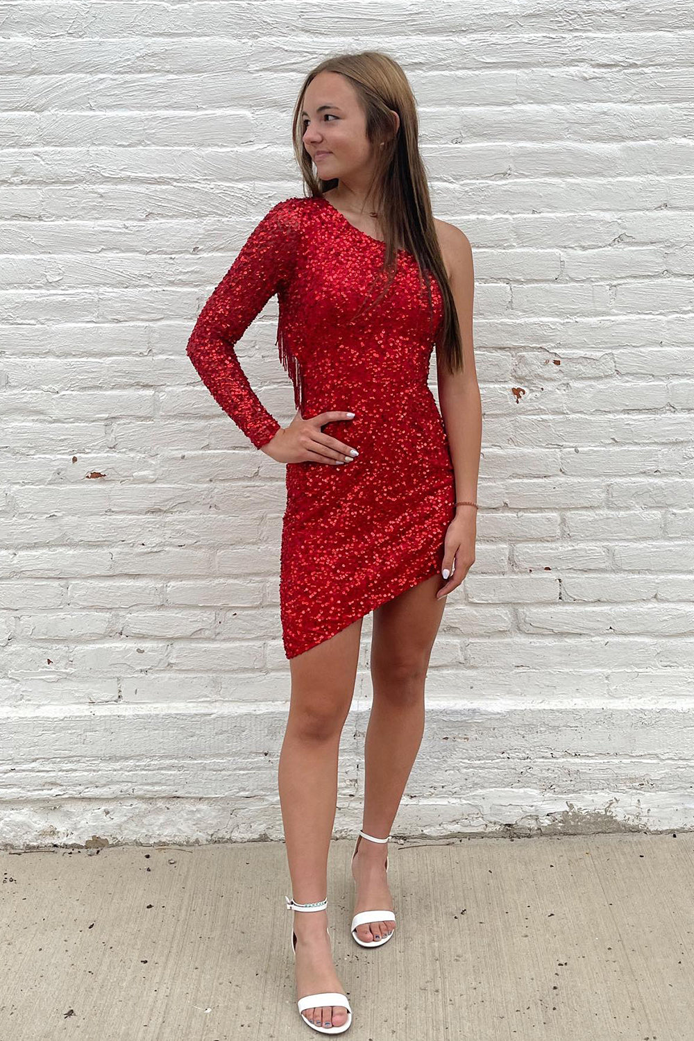 pink homecoming dress with sleeves Long Sleeve Blush Pink Lace Homecoming Dresses See Through Pink Homecoming Dress ARD1492 main image 0