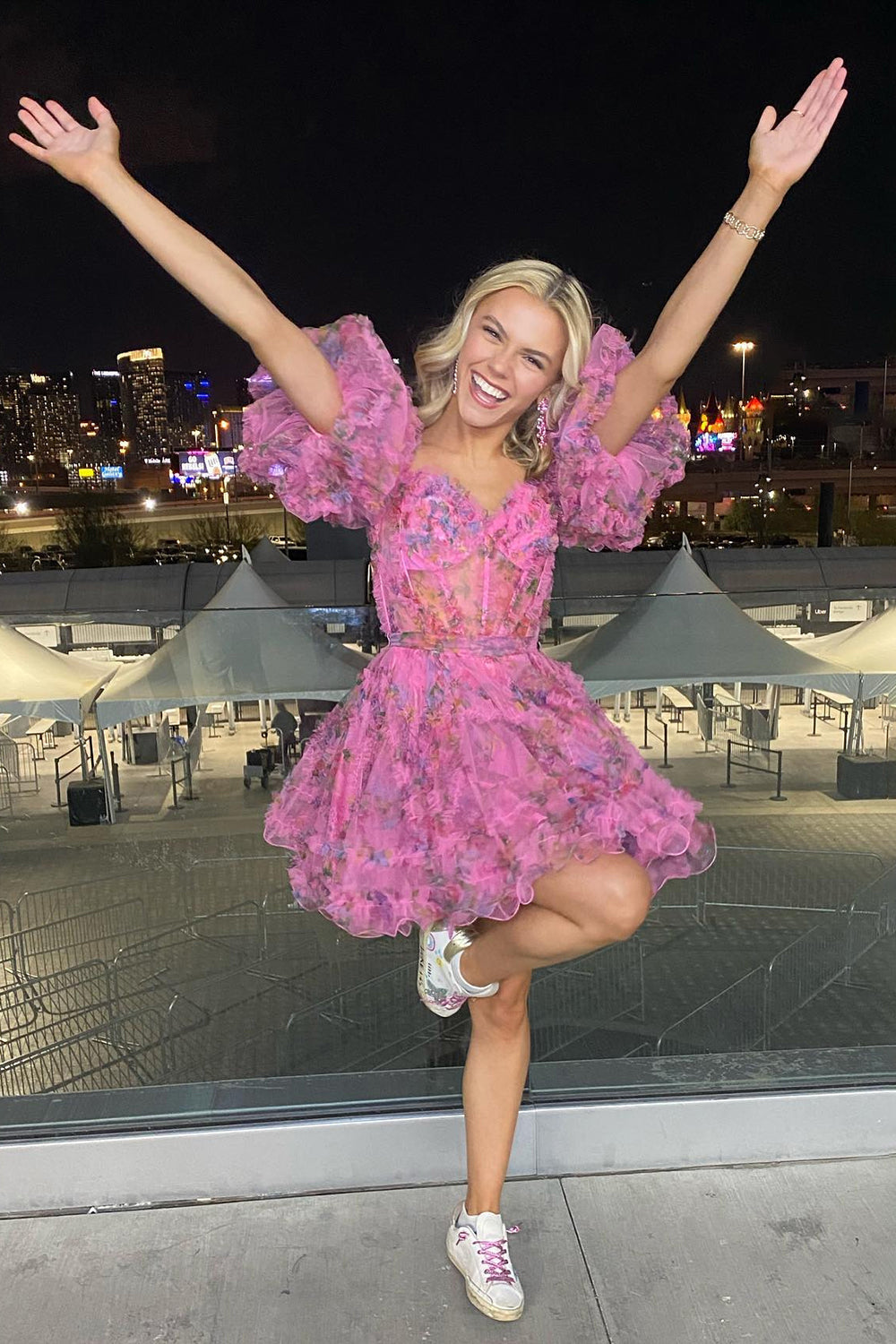 Ivory Homecoming Dresses Floral A-Line Short Cocktail Dresses