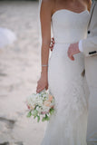 Lace Wedding Dresses For Summer Beach Mermaid Strapless Elegant Bridal Gown