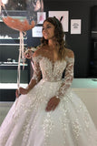 Lace Wedding Dresses with Sleeves Princess Ball Gown Bridal Dresses