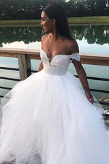 Lace Wonderful Appliques A-line Wedding Dresses