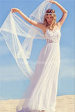 Latest Chiffon Summer Wedding Dresses Floor Length Elegant Beach Bridal Gowns for Summer Seaside