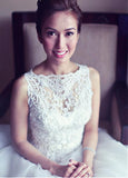 Latest Crystal White Tulle Wedding Dress with Beadings Court Train Lace Formal Bridal Gown