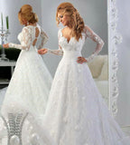 Latest Long Sleeve Empire Lace Bridal Dress A-Line Halter Empire Plus Size Wedding Gowns
