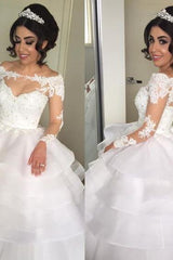 Latest Off the Shoulder Tiered Wedding Dress Long Sleeve Custaom Made Bridesmaid Dresses