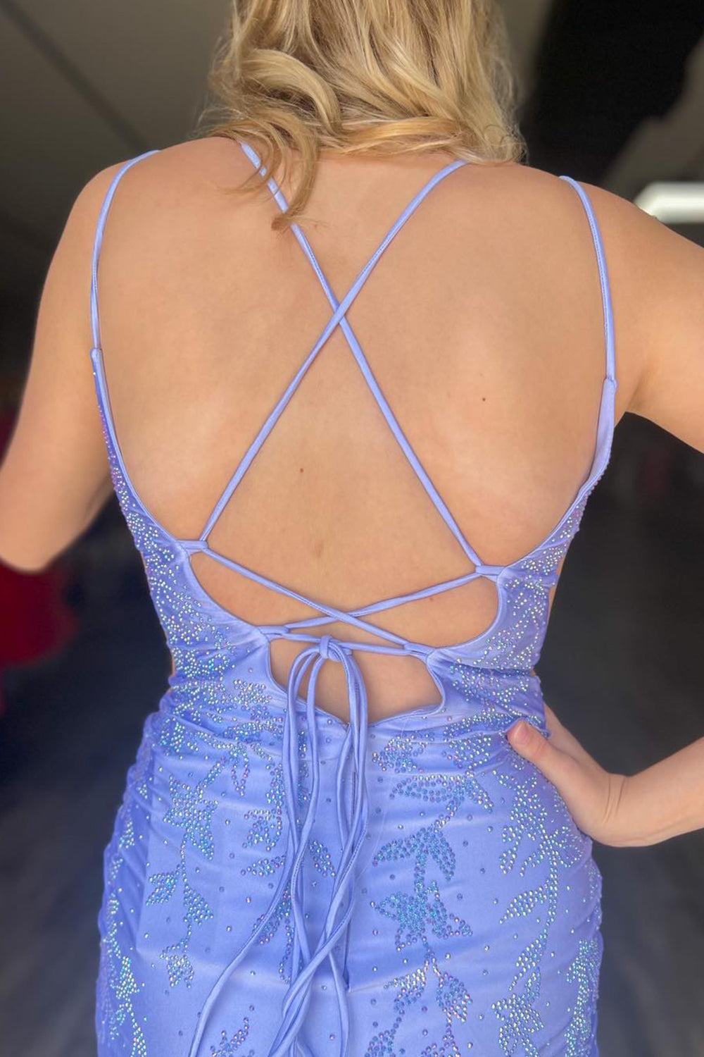 Lavender Homecoming Dresses Sequin Tight Short Satin Prom Dress