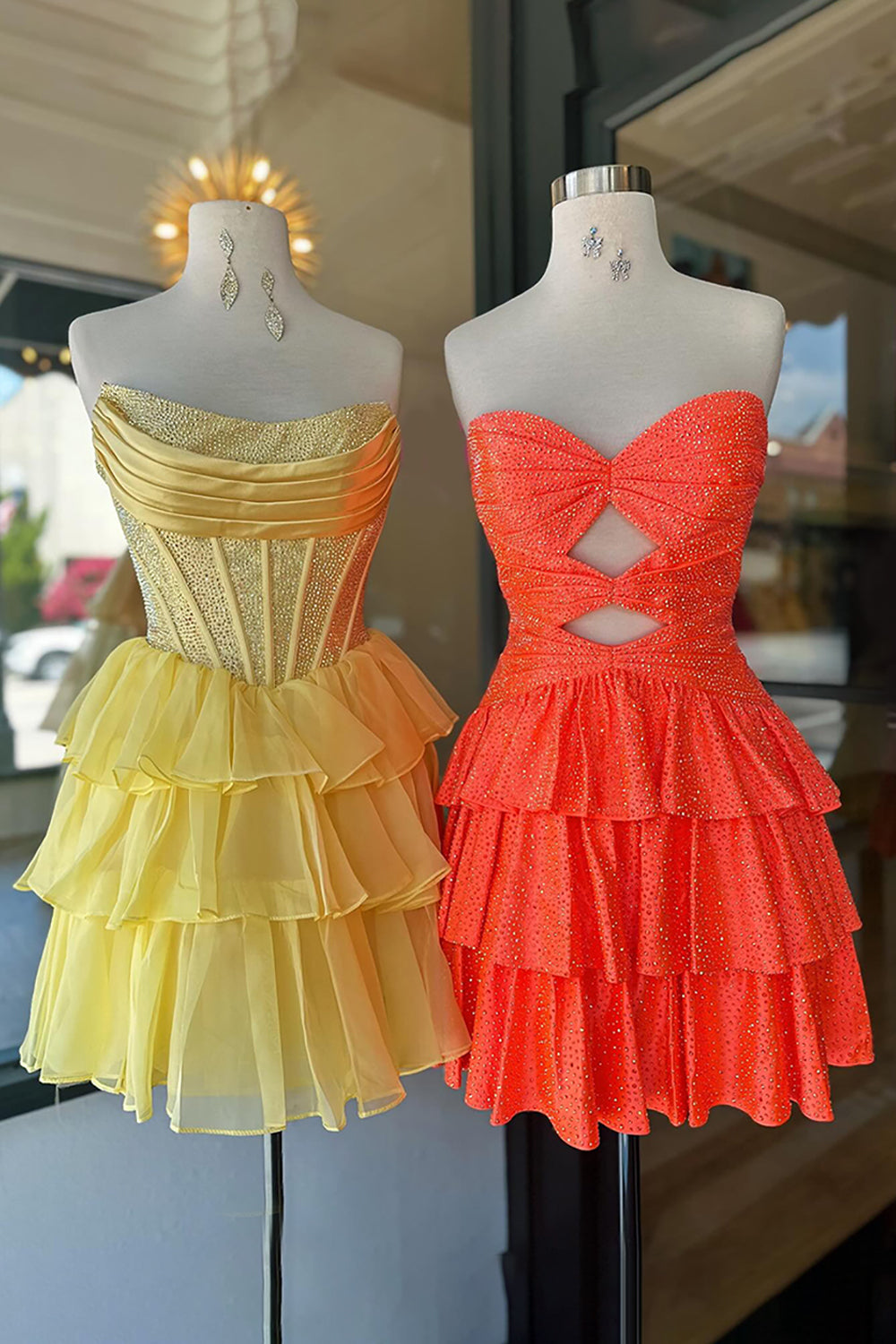 Light Blue A Line Homecoming Dresses Tiered Short Cocktail Dresses With Beading