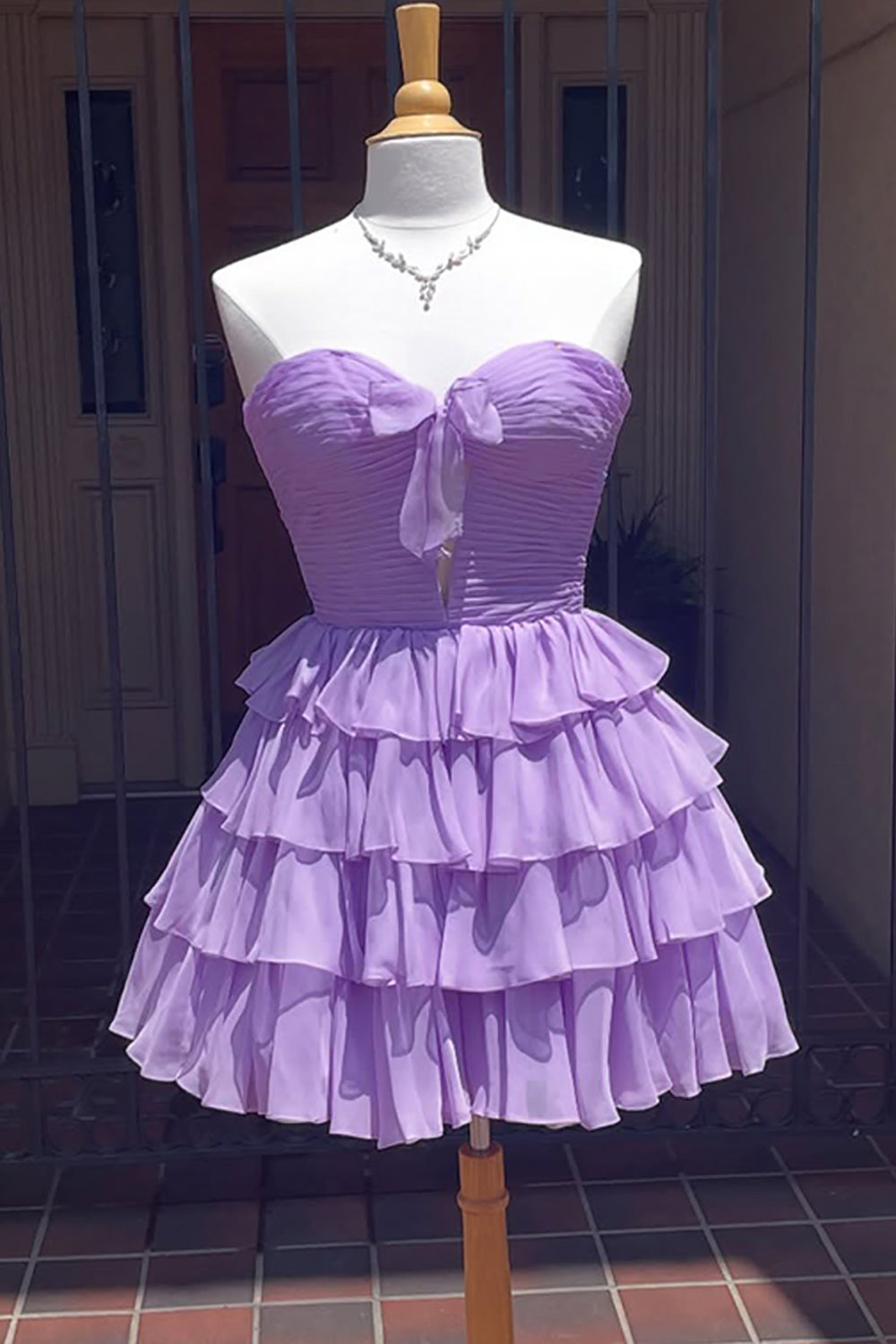Light Blue A Line Homecoming Dresses Tulle Sweetheart Tiered Cocktail Dresses