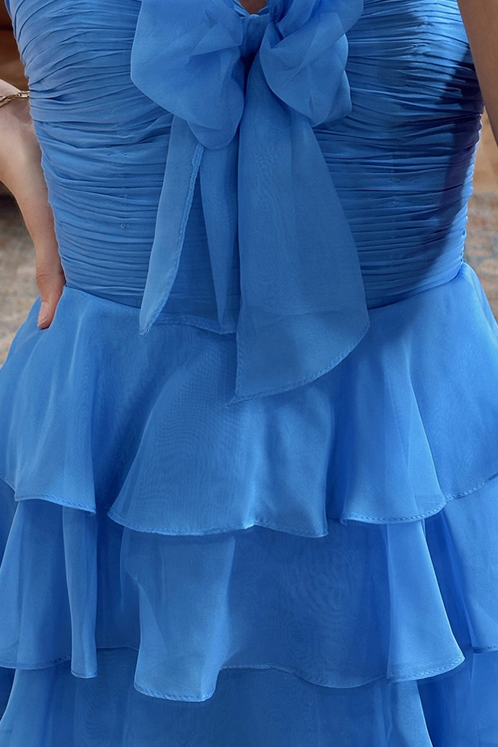 Light Blue A Line Homecoming Dresses Tulle Sweetheart Tiered Cocktail Dresses