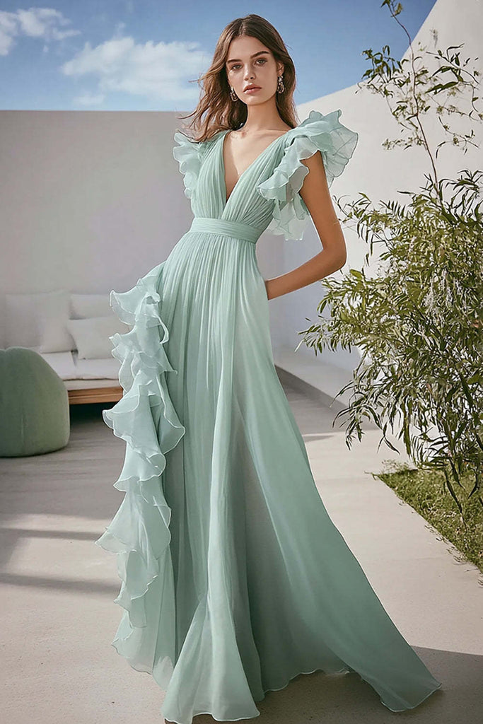 green emerald velvet dress Long Sage Green Prom Dress – misaislestyle