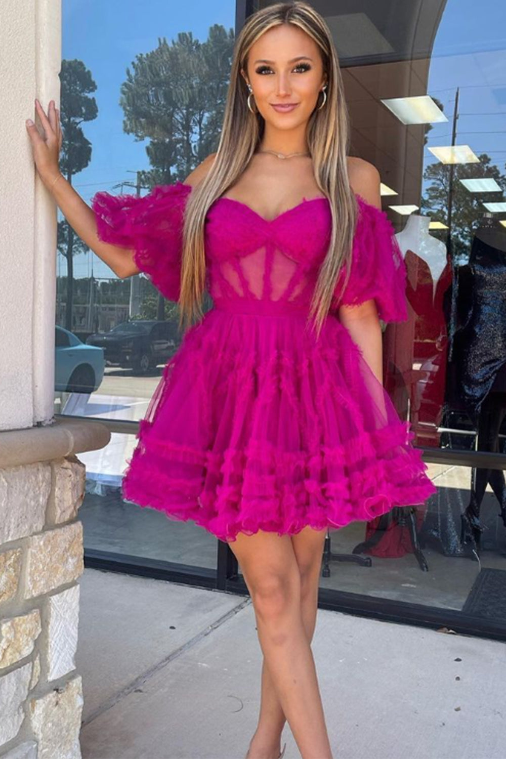 Light Pink Homecoming Dress Corset A-Line Short Prom Dress Suzhoufashion Light Pink Homecoming Dress Corset A-Line Short Prom Dress Suzhoufashion