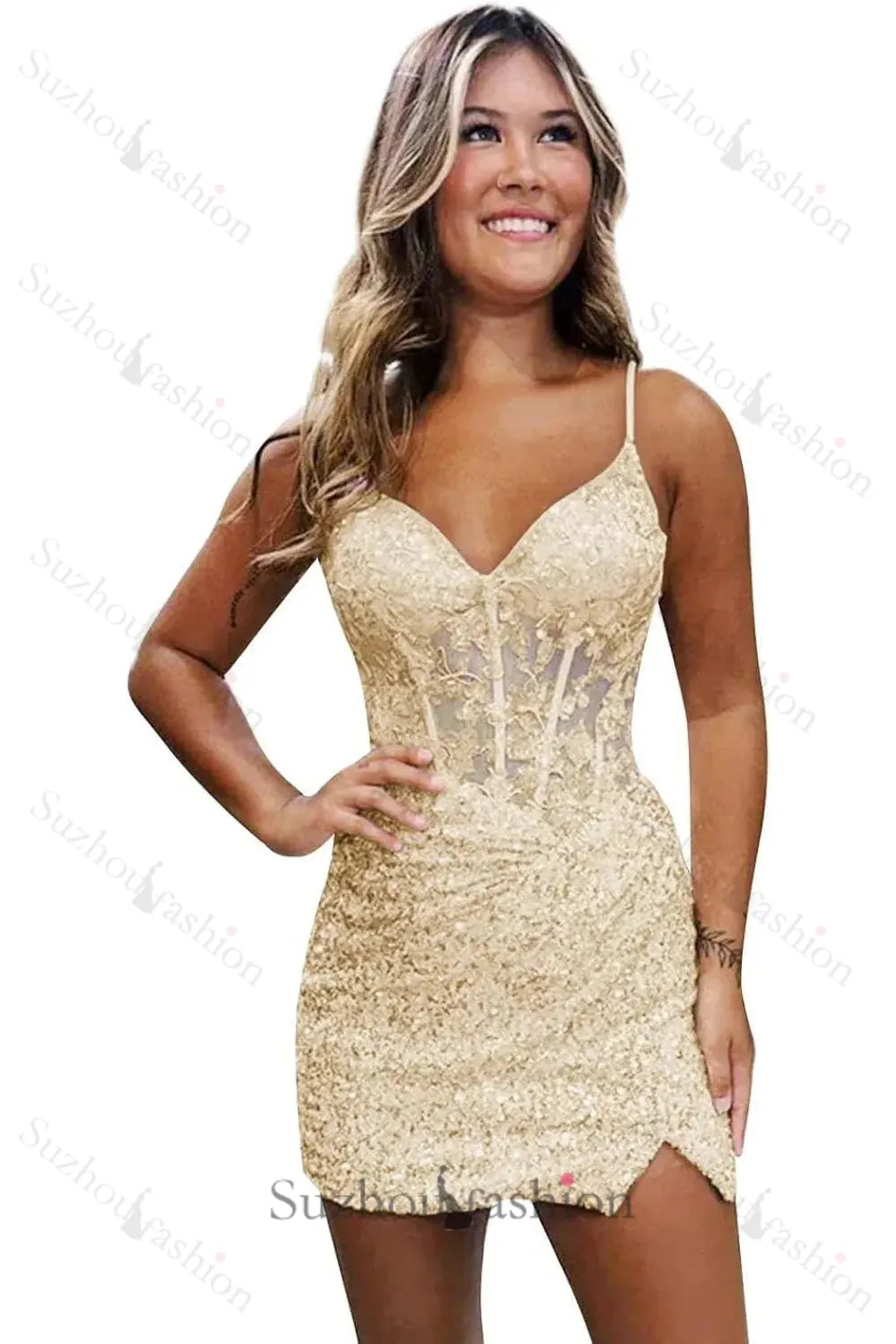 Suzhoufashion Lilac Homecoming Dresses Spaghetti Straps Sequin Corset Tight Short Cocktail Dresses Suzhoufashion Lilac Homecoming Dresses Spaghetti Straps Sequin Corset Tight Short Cocktail Dresses