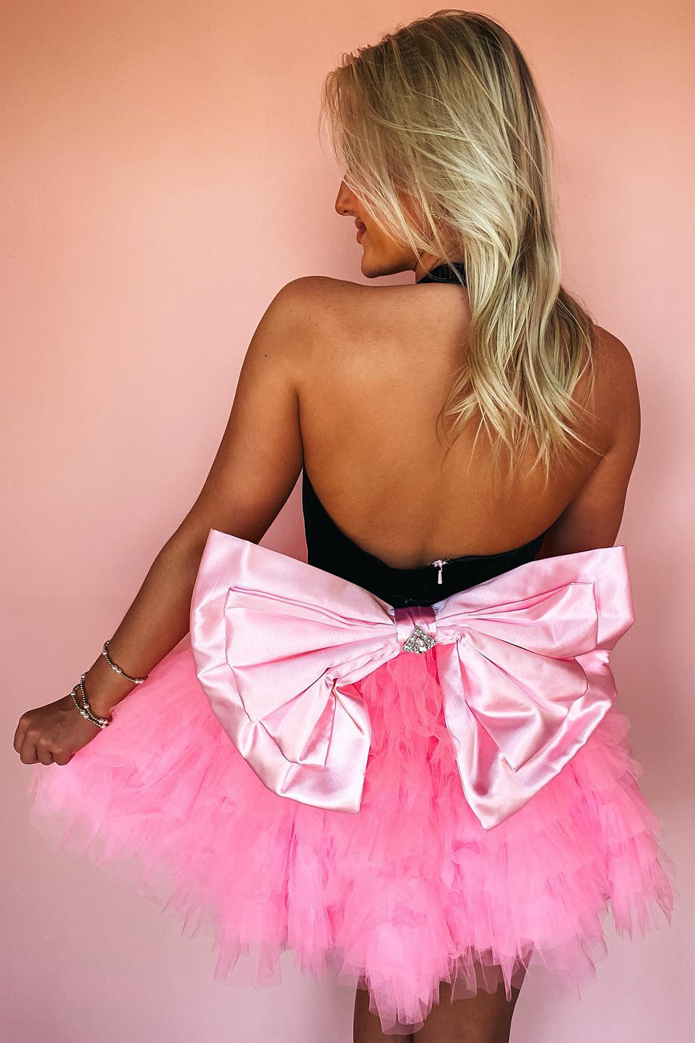 Lilac Homecoming Dresses V-Neck A-Line Halter Tiered Short Cocktail Dresses With Bow