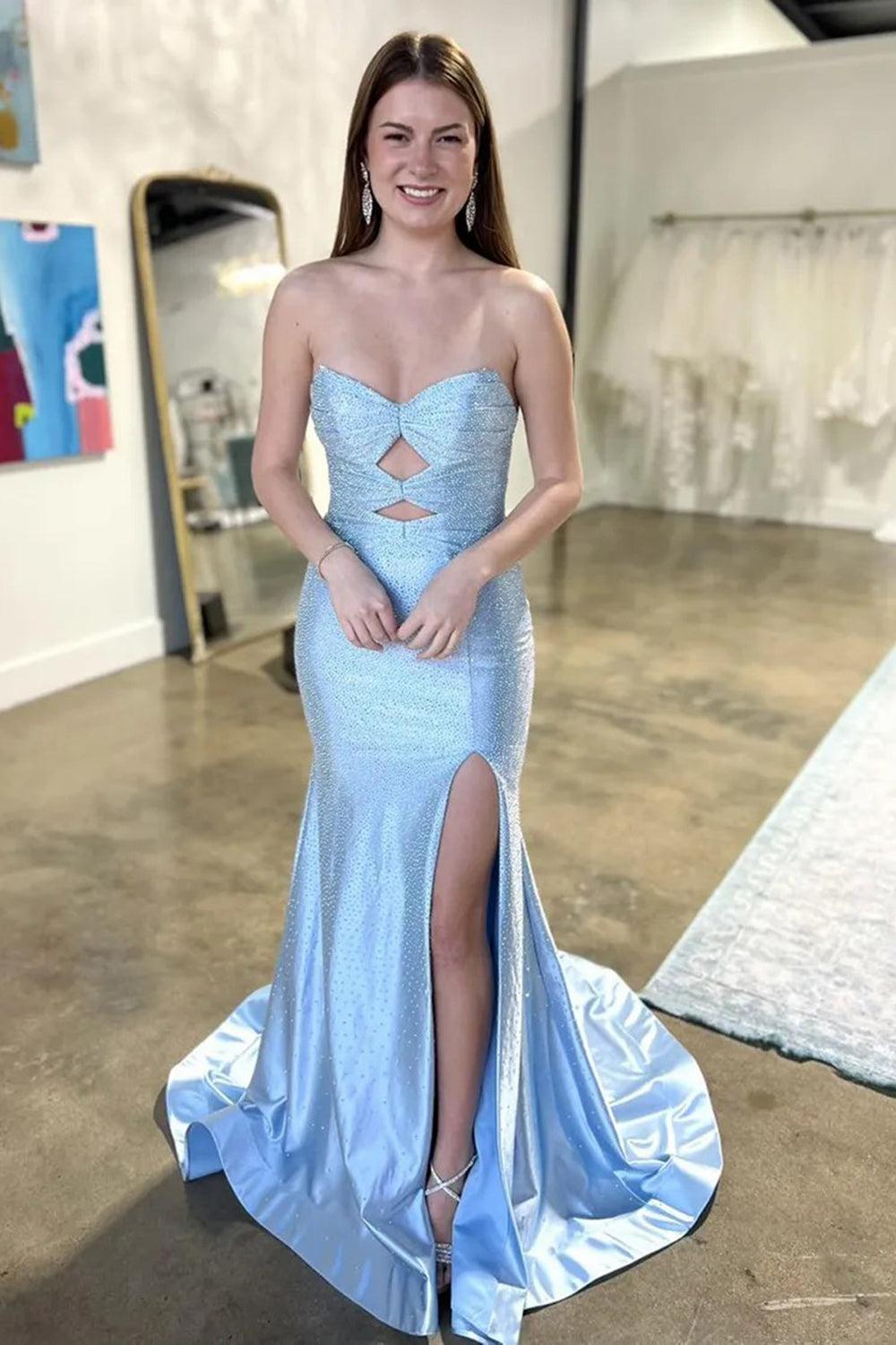 Suzhoufashion Lilac Prom Dress Hollow Out Sweetheart Formal Dress with Slit Suzhoufashion Lilac Prom Dress Hollow Out Sweetheart Formal Dress with Slit