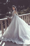 Long Sleeve Lace Appliques Mermaid Wedding Dress Overskirt Long Train Bride Dress WE0199