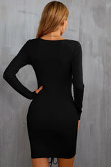 Long Sleeves Bodycon Little Black Homecoming Dresses