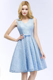 Lovely A-line Lace Knee-Length Homecoming Dress in Stock