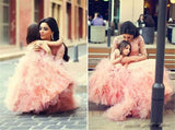 Lovely Pink Sweet Little Flower Girls Dress Puffy Cute Girls Pageant Dresses