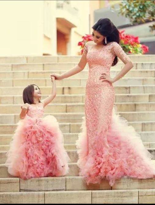 Lovely Pink Sweet Little Flower Girls Dress Puffy Cute Girls Pageant Dresses