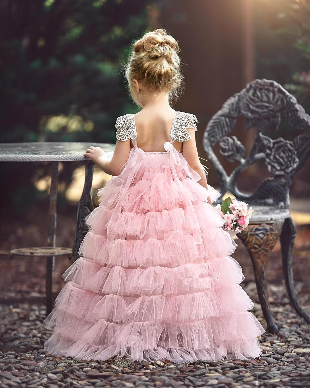 Lovely Pink Tulle Flower Girls Dresses Lovely Pink Tulle Flower Girls Dresses